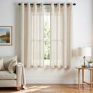 Cortinas Jinchan Mezcla de Lino 127x183 cm Beige Filtrado de Luz 2 piezas