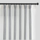 Cortinas jinchan, mistura de linho listrado, 214 cm de comprimento, listras pretas