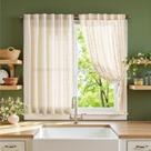 Cortinas jinchan Winslow Linen 114x115cm, filtragem de luz, 2 painéis