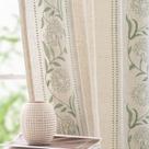 Cortinas jinchan Winslow Linen, 183 cm de comprimento, bordadas, sálvia
