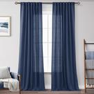Cortinas Jolilight azul marinho, linho, algodão, 214x213cm, filtro de luz Cortinas Jolilight azul marinho, linho, algodão, 214x213cm, filtro de luz