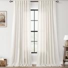 Cortinas Jolilight Cream Linen, 2 painéis, filtro de luz de 274 cm de comprimento Cortinas Jolilight Cream Linen, 2 painéis, filtro de luz de 274 cm de comprimento