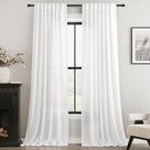 Cortinas Jolilight White Linen, 254 cm de comprimento, 2 painéis, filtro de luz