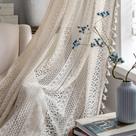 Cortinas JOOJA Boho Lace Sheer Beige, 2 painéis, 150x213cm, crochê