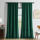 Cortinas Joydeco Dark Green Velvet 213 cm de comprimento 2 painéis