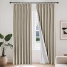 Cortinas Joydeco de linho plissado 229x229cm Blackout Thermal