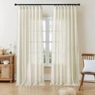 Cortinas Joydeco de Lino Mezclado Beige que Filtran la Luz 254x229 cm 2 Paneles