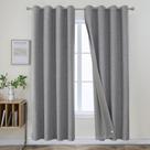 Cortinas Joydeco Light Grey Black Out, 213 cm de comprimento, conjunto de 2 painéis Cortinas Joydeco Light Grey Black Out, 213 cm de comprimento, conjunto de 2 painéis