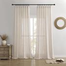 Cortinas Joydeco Linen Semi Sheer 180 cm, rosa, bege, 2 painéis Cortinas Joydeco Linen Semi Sheer 180 cm, rosa, bege, 2 painéis