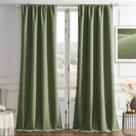 Cortinas Joydeco Velvet com isolamento térmico 132x274 cm verdes