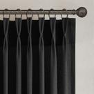 Cortinas Joywell Black Linen 274 cm, plissadas, 2 painéis