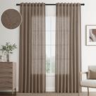 Cortinas Joywell Linho castanho claro 213x213cm 2 painéis