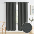 Cortinas KEQIAOSUOCAI Blackout Linen 2 painéis 130x200cm cinza escuro Cortinas KEQIAOSUOCAI Blackout Linen 2 painéis 130x200cm cinza escuro