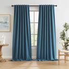 Cortinas KEQIAOSUOCAI com isolamento térmico 100% blackout 3m azul