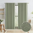 Cortinas KEQIAOSUOCAI Sage Green Blackout Linen 127x244cm 2 painéis Cortinas KEQIAOSUOCAI Sage Green Blackout Linen 127x244cm 2 painéis
