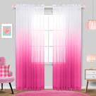 Cortinas KOUFALL Pink Sheer, 213 cm de comprimento, conjunto de quarto com 2 painéis