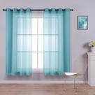 Cortinas KOUFALL Sheer Grommet Teal 114x132 cm