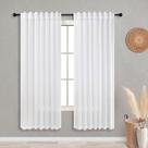 Cortinas KOUFALL White Sheer 160 cm de comprimento para 2 painéis de quarto
