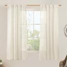 Cortinas LAMIT de linho semitransparente 160 cm x 160 cm, natural, 2 painéis