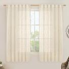 Cortinas LAMIT Faux Linen de 160 cm de comprimento para quarto, conjunto bege, 2