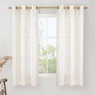 Cortinas LAMIT Linen, semi transparentes, 160 cm de comprimento, creme, 2 painéis
