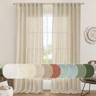 Cortinas LAMIT Natural Linen 240 cm para sala de estar e quarto