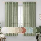 Cortinas LAMIT Sage Green Linen 160x160cm para quarto x2