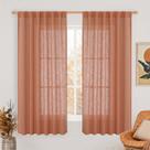 Cortinas LAMIT, terracota, linho, 160x160cm, filtragem de luz, 2 painéis