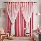 Cortinas Loyala Star Blackout 100% poliéster 52x108cm rosa