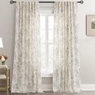Cortinas Meikelor Coffee Floral, 213 cm de comprimento, filtragem de luz Cortinas Meikelor Coffee Floral, 213 cm de comprimento, filtragem de luz