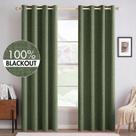 Cortinas MIULEE Blackout Linen texturizadas verde oliva 132x229cm Cortinas MIULEE Blackout Linen texturizadas verde oliva 132x229cm