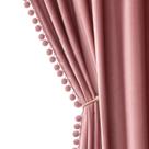 Cortinas MIULEE Blush Pink Pom Pom Velvet 213x213cm Conjunto de 2