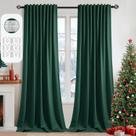 Cortinas MIULEE Christmas Hunter Green Blackout 260x260cm 2 painéis