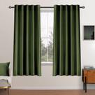 Cortinas MIULEE Velvet 160x160cm Olive Green Blackout 2 painéis