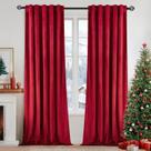 Cortinas MIULEE Velvet Blackout 240x260cm vermelhas 2 painéis