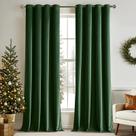 Cortinas MIULEE Velvet Emerald Green 132x213cm Conjunto de 2