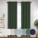 Cortinas Mrs.Naturall Hunter Green Sheer Linen 90x213cm 2 painéis