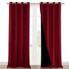 Cortinas NICETOWN 100% Blackout com forro preto 130x300cm Borgonha