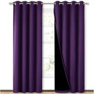 Cortinas NICETOWN 100% Blackout com forro preto 132x213cm roxas Cortinas NICETOWN 100% Blackout com forro preto 132x213cm roxas