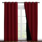 Cortinas NICETOWN 100% Blackout com forro preto 140x220cm Borgonha