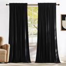 Cortinas NICETOWN Black Velvet 213 x 132 cm Rod Pocket 2 painéis Cortinas NICETOWN Black Velvet 213 x 132 cm Rod Pocket 2 painéis