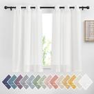 Cortinas NICETOWN Linen Sheer 122 cm x 122 cm 2 painéis brancos