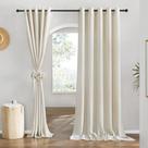 Cortinas NICETOWN: linho natural, linho, W68xL84cm, 2 peças