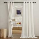 Cortinas NICETOWN, linho semitransparente, 240 cm de comprimento, 2 painéis, serapilheira
