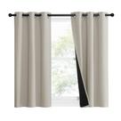 Cortinas NICETOWN Natural 100% revestidas com escurecimento 37x50cm 2 painéis