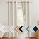 Cortinas NICETOWN Natural Full Blackout Linen 200x210 cm 2 painéis