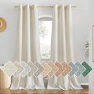 Cortinas NICETOWN Natural Linen 200x203cm com ilhó, 2 painéis