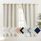 Cortinas NICETOWN Natural Linen Blackout 122 cm com forro branco