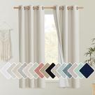 Cortinas NICETOWN Natural Thick Linen Blend 100% Blackout 60cm