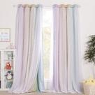 Cortinas NICETOWN Rainbow Star para meninas, quarto 132x213cm